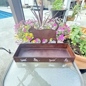 Metal Cat Shelf Sitter Wall Hanging Storage Planter Farmhouse Cottage